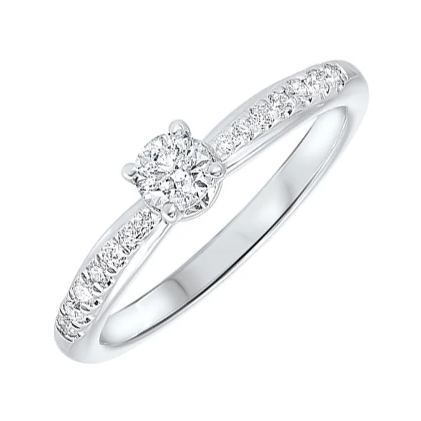 diamond band engagement rings -14KT WHITE GOLD DIAMOND(3/8CTW) RING