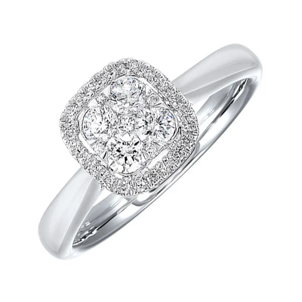 bespoke engagement rings -14KT WHITE GOLD DIAMOND (1/2CTW) RING