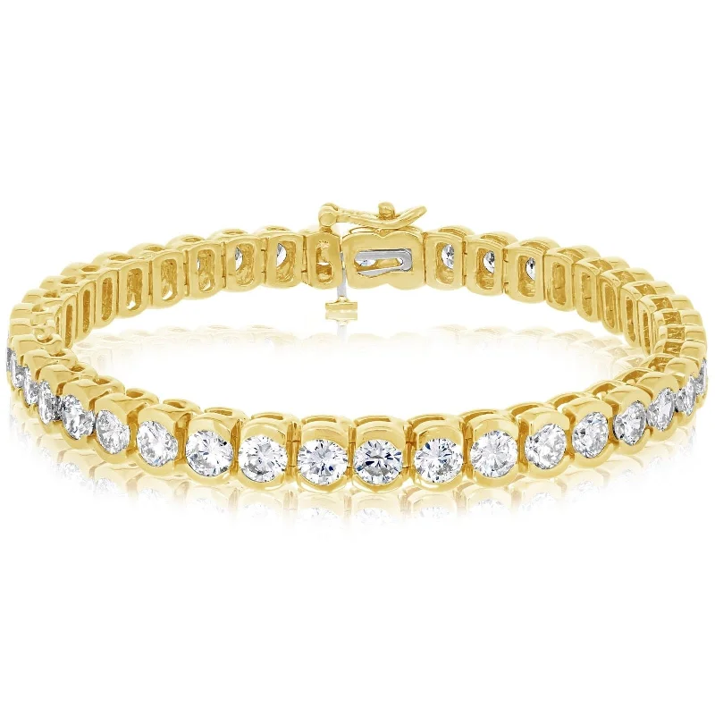 women's diamond bangles -10.05 Carat Diamond Half Bezel Tennis Bracelet