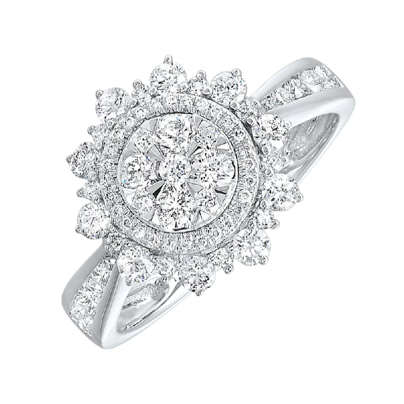 nature-inspired engagement rings -14KT WHITE GOLD DIAMOND (1CTW) RING