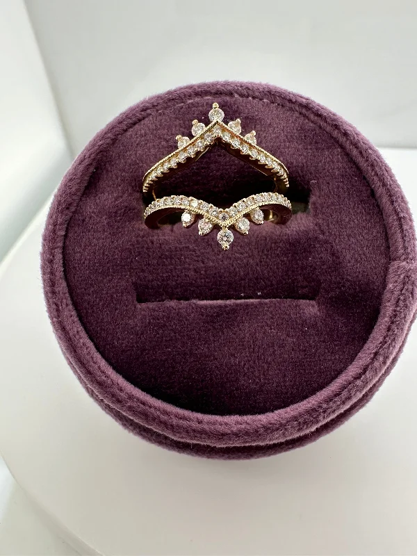 unique gemstone engagement rings -14K Yellow Gold Crown Diamond Enhancer