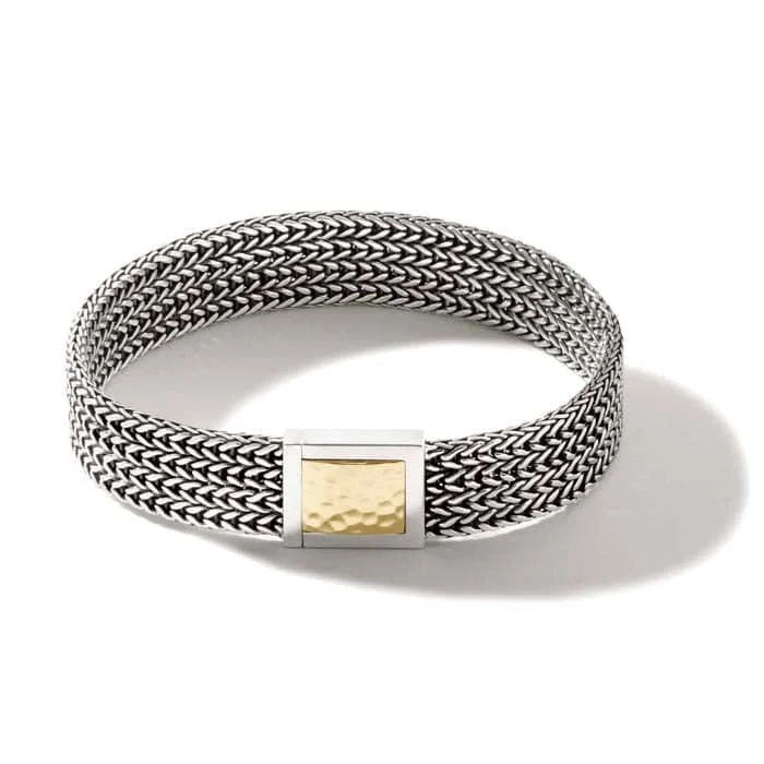 women's floral bracelet -John Hardy Rata Chain Bracelet in Sterling Silver and 18K Yellow Gold