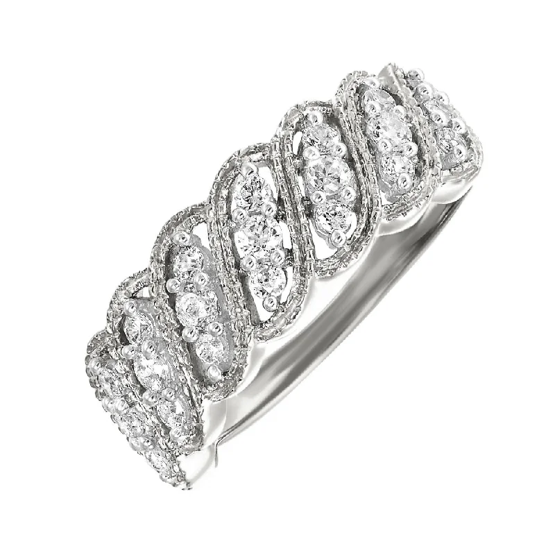 luxury engagement rings -10KT WHITE GOLD DIAMOND (1/2CTW) RING