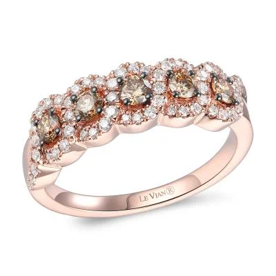 pear-shaped engagement rings -Strawberry Gold Vanilla and Chocolate diamond Le Vian Ring