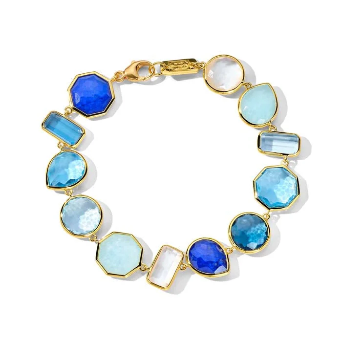 women's twisted bracelet -Ippolita 7.5" Large Rock Candy "Mare" Bracelet in 18K Yellow Gold