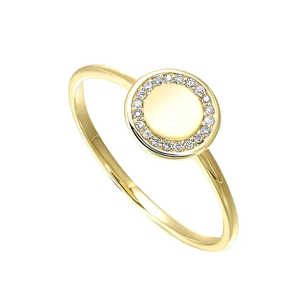 modern princess cut engagement rings -Diamond Eternity Halo Ring In Yellow Gold (0.06ctw)