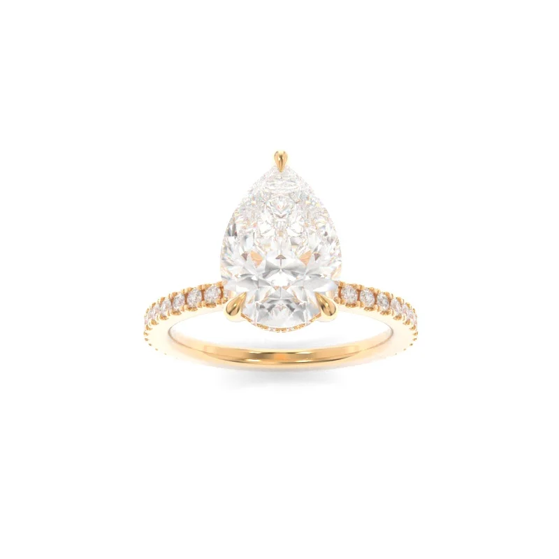 affordable halo engagement rings -Taylor Ring Pear