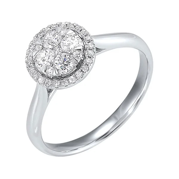 bridal engagement rings -14KT WHITE GOLD DIAMOND (1/4CTW) RING