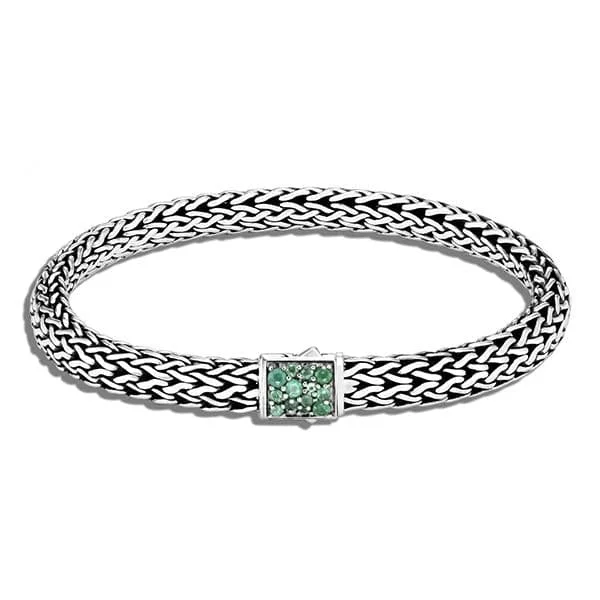 women's vintage bangles -JOHN HARDY Icon Reversible Emerald Bracelet