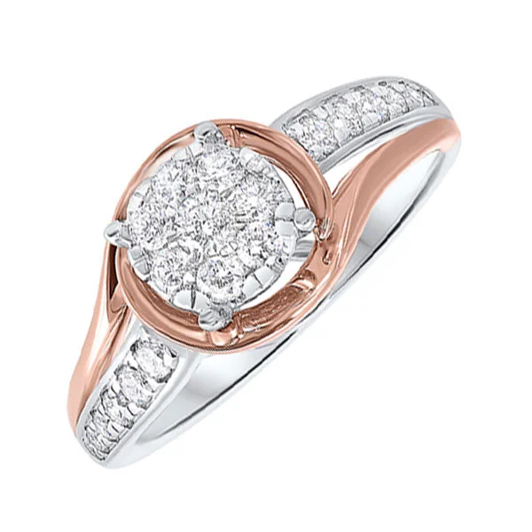 diamond engagement rings -14KT WHITE ROSE GOLD DIAMOND(1/2CTW) RING