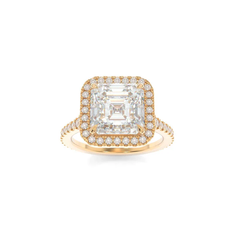 wedding engagement rings sets for her -Leighton Ring Asscher