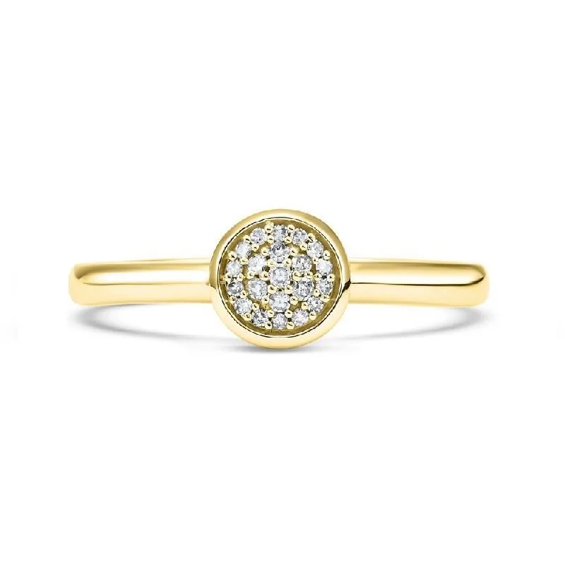 round diamond engagement rings -14K Yellow Gold Diamond Mixable Ring 1/10 ct