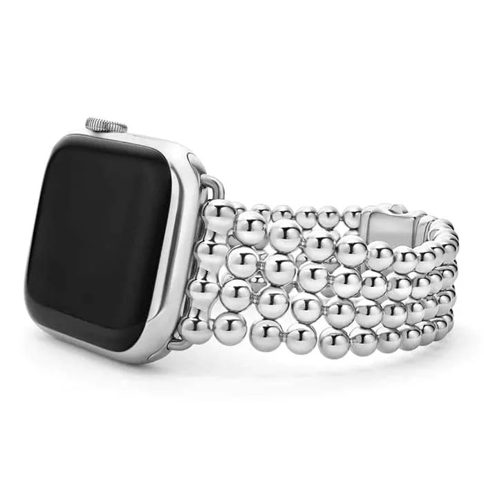 women's adjustable bracelet -LAGOS Smart Caviar Infinite Caviar Beaded Watch Bracelet in Stainless Steel - 42-49MM