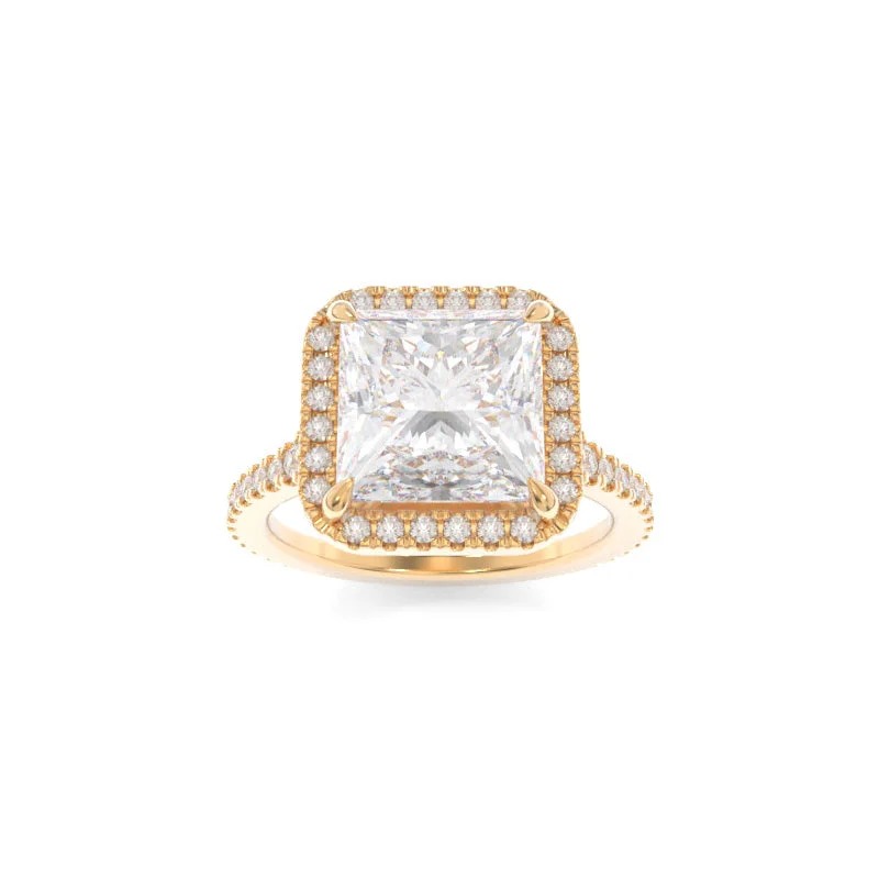 cushion halo engagement rings -Leighton Ring Princess