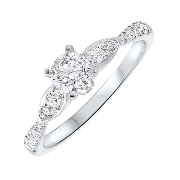 round diamond engagement rings -14KT WHITE GOLD DIAMOND(3/4CTW) RING