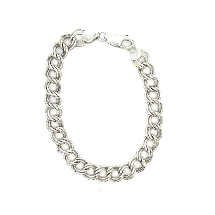 women's infinity bracelet -Estate 8" Charm Bracelet in Sterling Silver