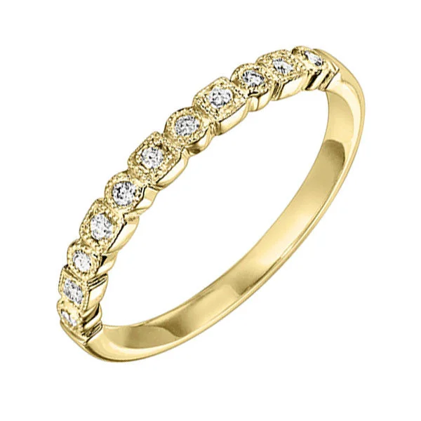 diamond halo engagement rings -14KT YELLOW GOLD DIAMOND (1/10 CTW) RING