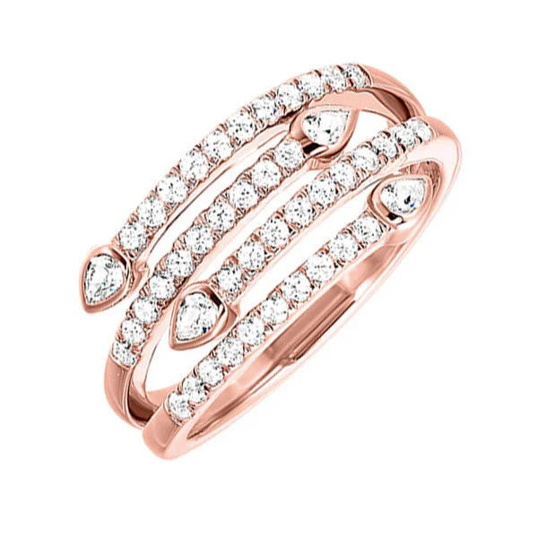 modern engagement rings -14KT ROSE GOLD DIAMOND (1/2CTW) RING