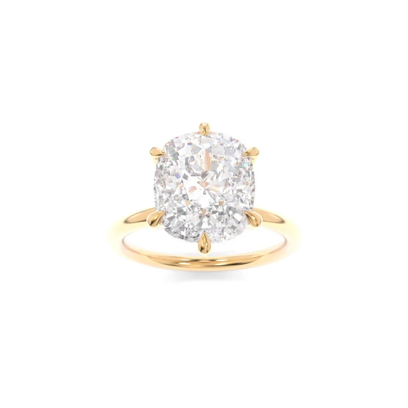 diamond halo engagement rings -Jennie Solitaire Elongated Cushion