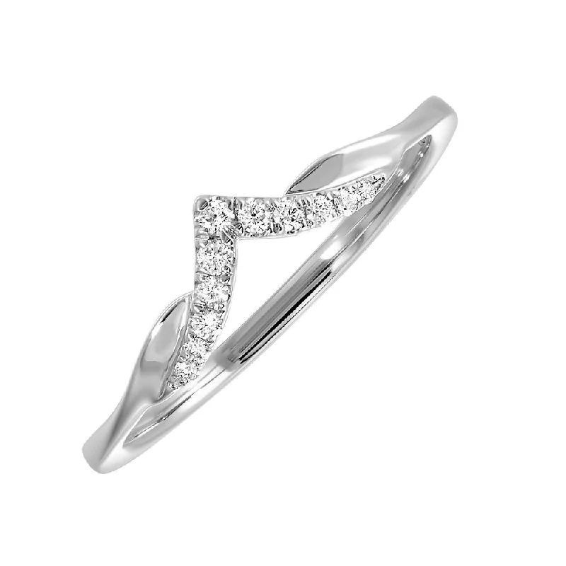 contemporary engagement rings -10KT WHITE GOLD DIAMOND (1/12 CTW) RING