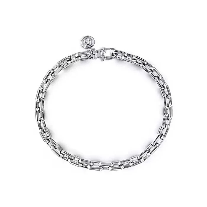 women's celestial bangle -Gabriel & Co. 8" Faceted Chain Bracelet in Sterling Silver