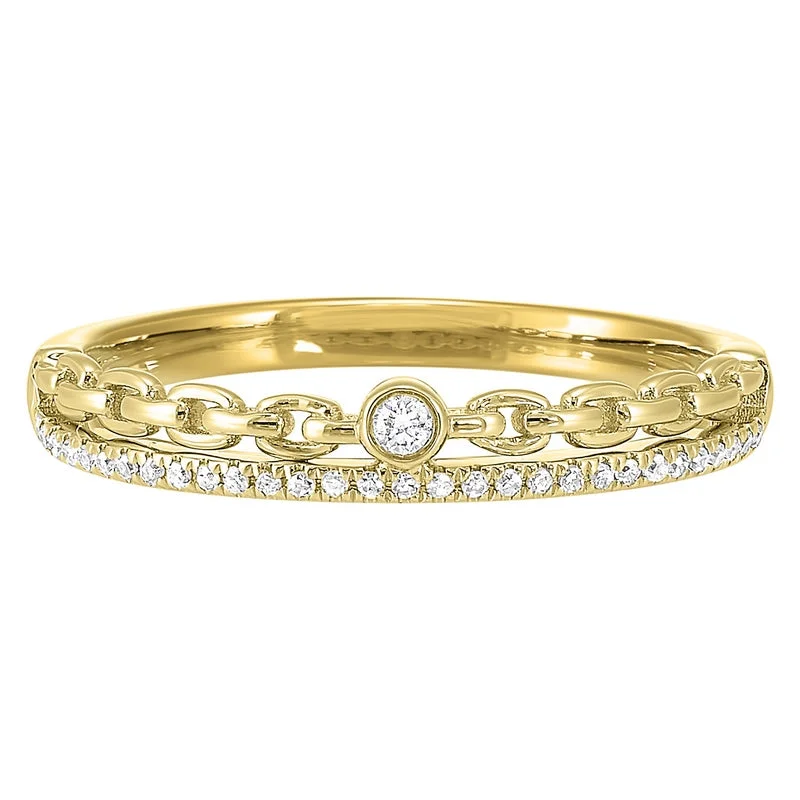 bridal engagement rings -Diamond Eternity Cable Chain Stackable Split Band (1/10 Ctw)- Available in Yellow, White and Rose Gold