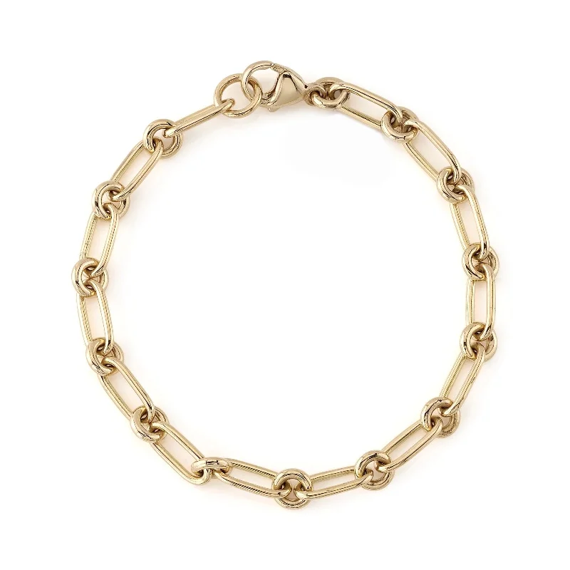 women's tennis bracelet -SINGLE STONE Lo Oval Link Bracelet