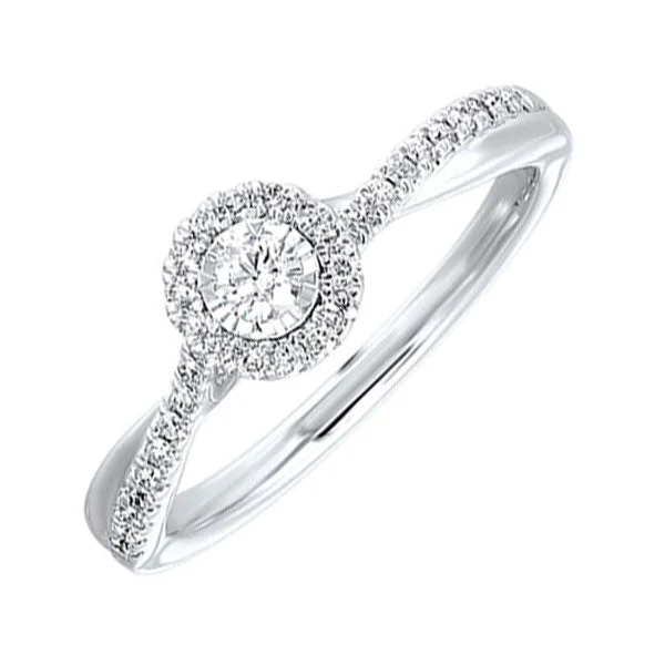 custom-designed engagement rings -14KT WHITE GOLD DIAMOND(1/4CTW) RING