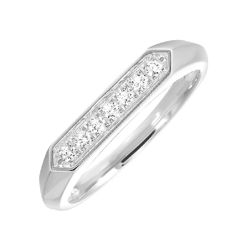 vintage-inspired engagement rings -10KT WHITE GOLD DIAMOND (1/8CTW) RING