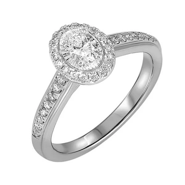 solitaire diamond engagement rings -14KT WHITE GOLD DIAMOND(5/8CTW) RING