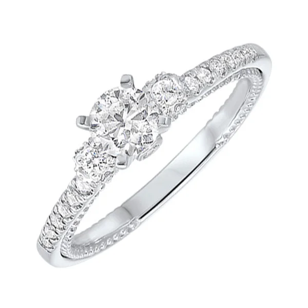 princess halo engagement rings -14KT WHITE GOLD DIAMOND(3/4CTW) RING