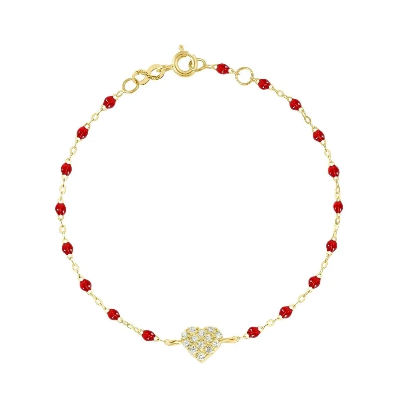 women's vintage bracelet -GIGI CLOZEAU In Love Ruby Bead & Diamond Bracelet