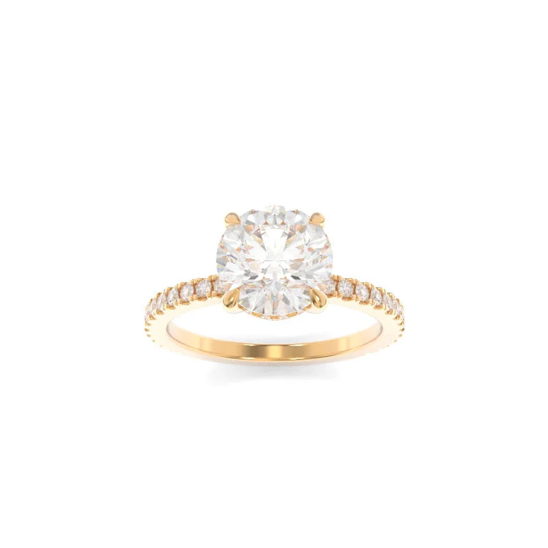 custom halo engagement rings -Taylor Ring Round