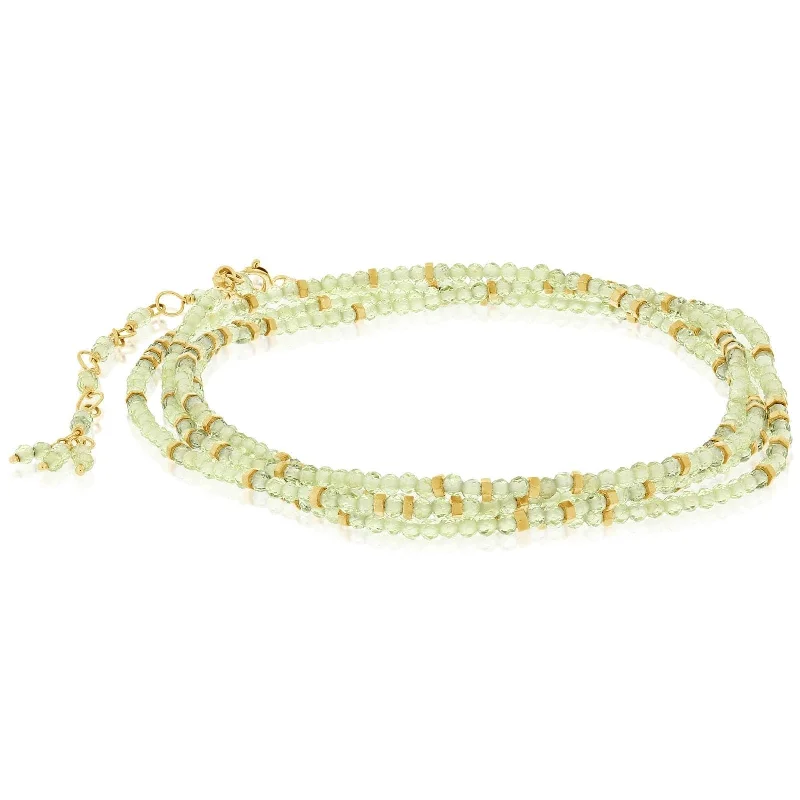 women's chunky bracelet -ANNE SPORTUN Peridot Beaded Wrap Bracelet