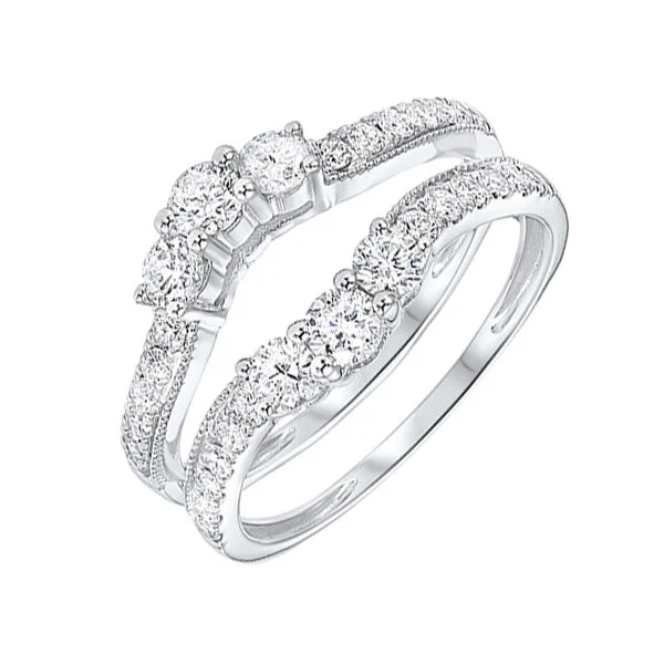 trendy engagement rings -14KT WHITE GOLD DIAMOND (1CTW) RING