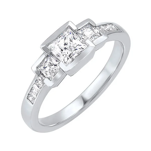 cushion cut diamond engagement rings -14KT WHITE GOLD DIAMOND (3/4CTW) RING