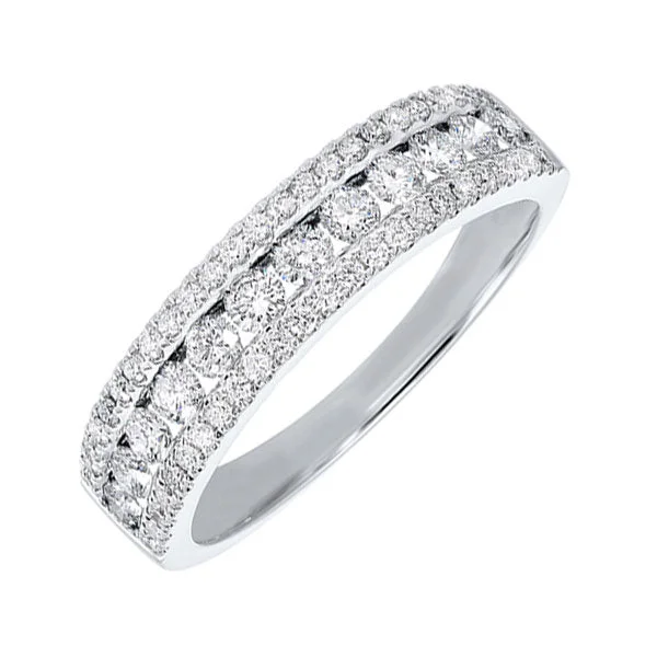 modern engagement rings -14Kt White Gold Diamond (3/4Ctw) Band