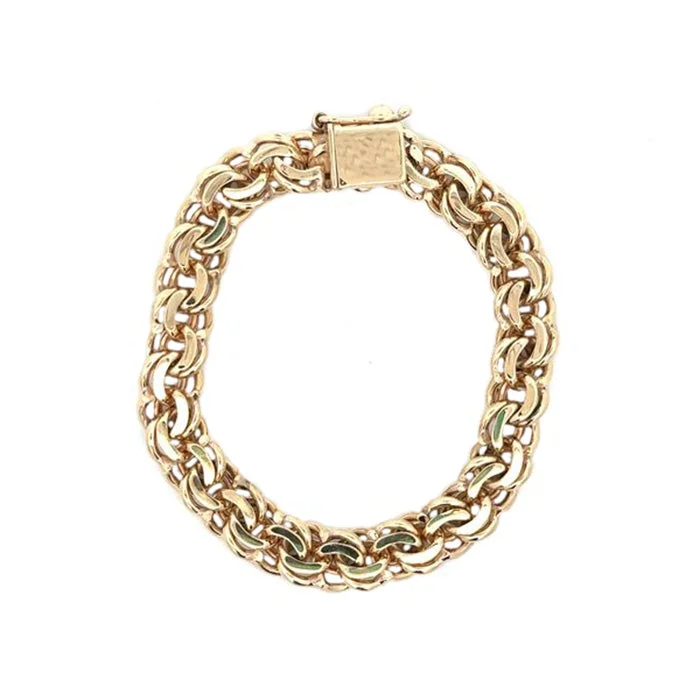 women's rose gold bracelet -Estate 7" Charm Bracelet in 14K Yellow Gold