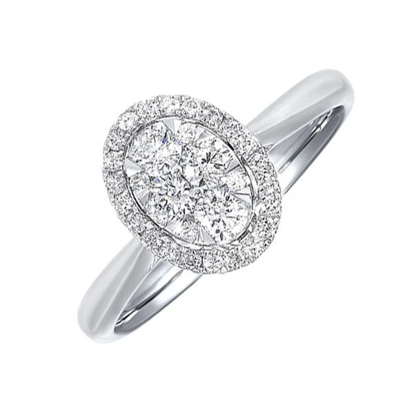 statement engagement rings -14KT WHITE GOLD DIAMOND (1/3CTW) RING