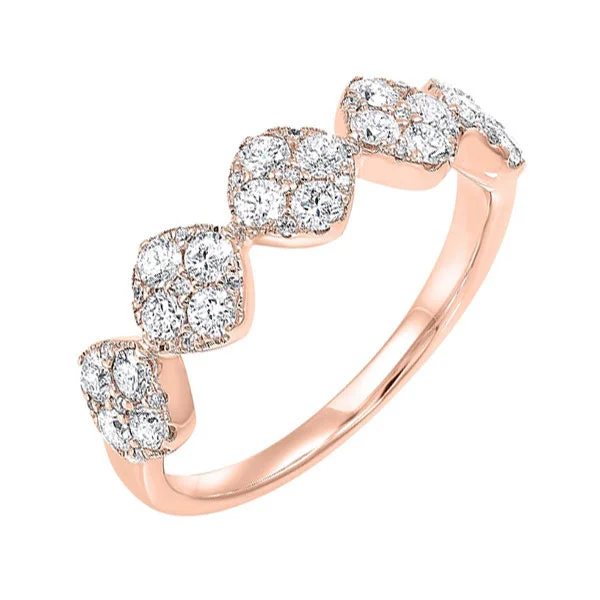 affordable halo engagement rings -14KT ROSE GOLD DIAMOND (3/4CTW) RING