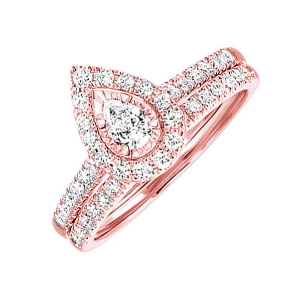 affordable diamond engagement rings -14KT ROSE GOLD DIAMOND(3/4CTW) RING