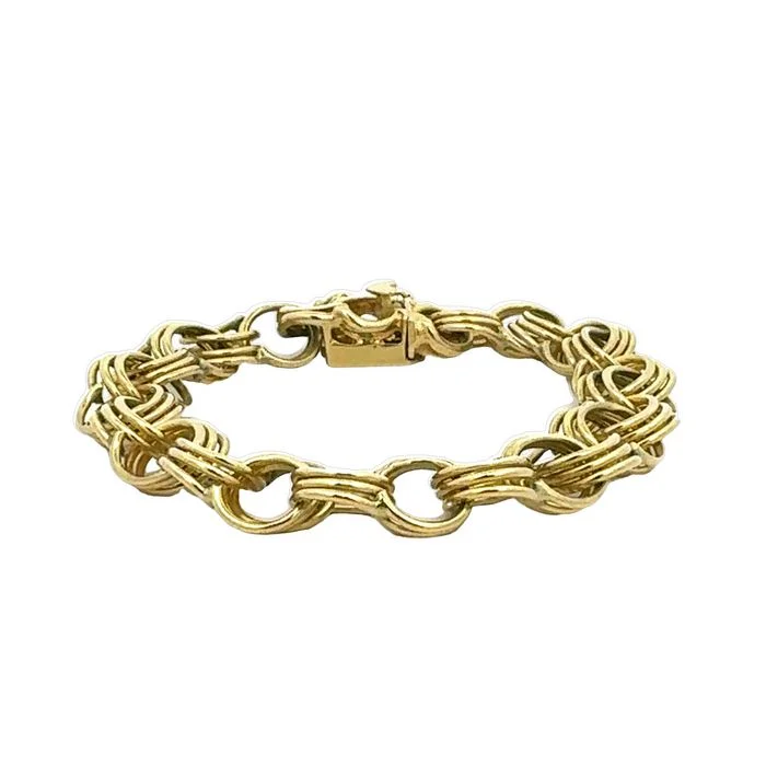 women's antique bracelet -Estate Charm Bracelet in 14K Yellow Gold