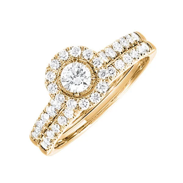 stacked engagement rings -14KT YELLOW GOLD DIAMOND(3/4CTW) RING