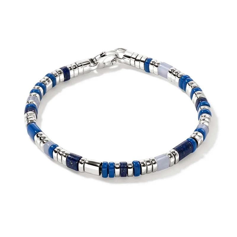 women's vintage bracelet -JOHN HARDY Blue & White Slim Colorblock Bracelet