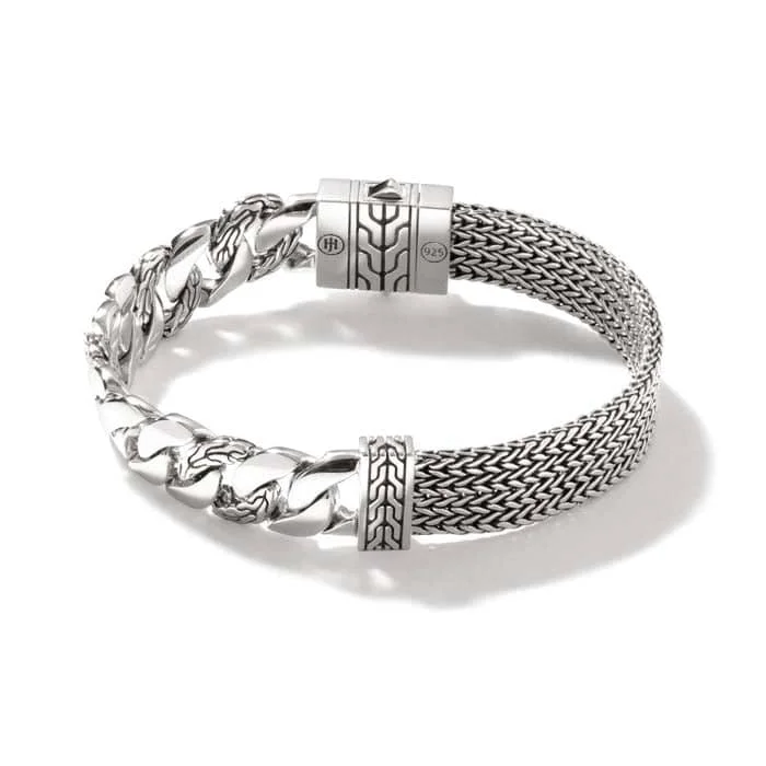 women's bold bangle -John Hardy Classic Chain Flat Chain & Curb Link Bracelet in Sterling Silver