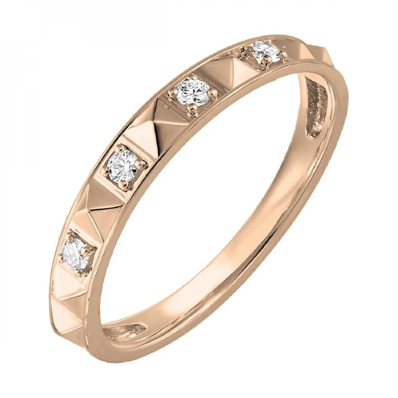 classic engagement rings -14KT ROSE GOLD DIAMOND (1/10 CTW) RING