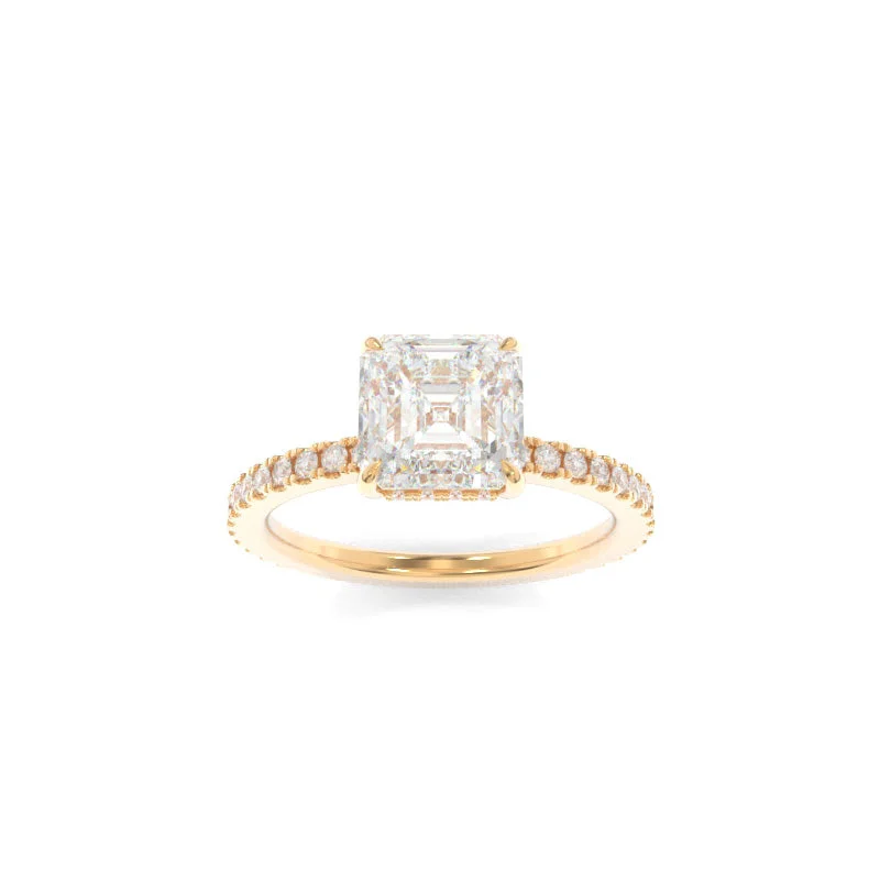 halo engagement rings -Taylor Ring Asscher