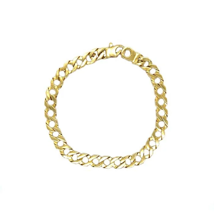 women's layered bracelet -Estate Curb Link Bracelet in 14K Yellow Gold