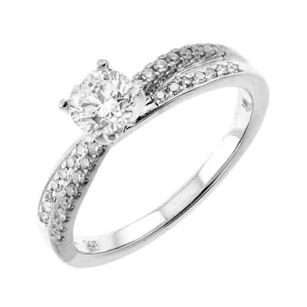 twist engagement rings -14KT WHITE GOLD DIAMOND(5/8CTW) RING