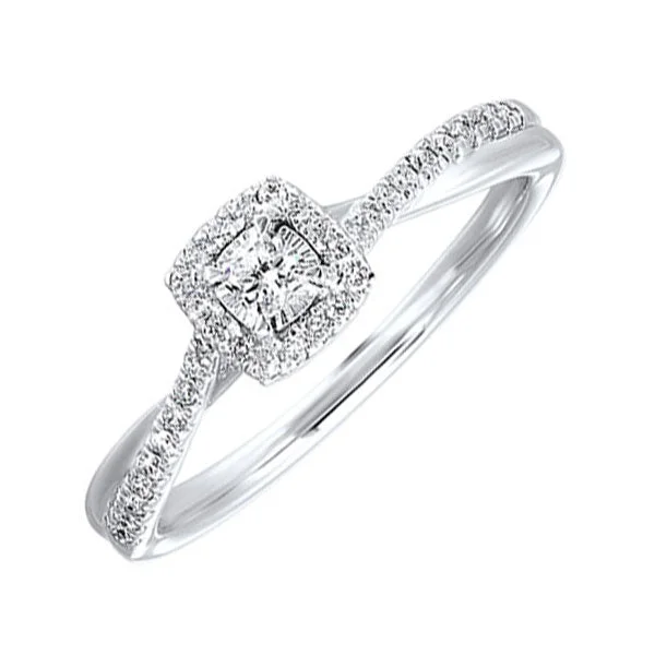 vintage-inspired engagement rings -14KT WHITE GOLD DIAMOND(1/4CTW) RING